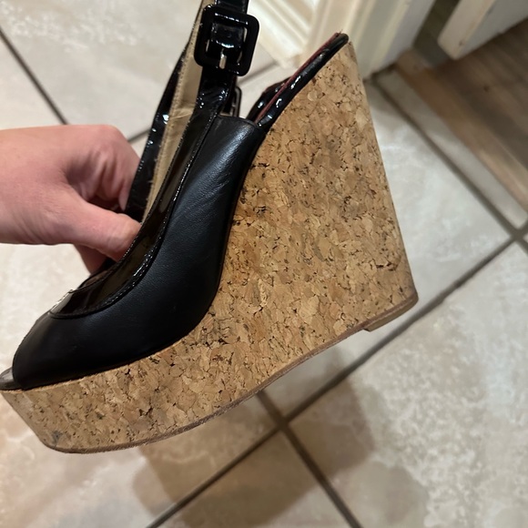 Carolina Herrera Cork Wedge Peep toe Heel - Picture 8 of 10